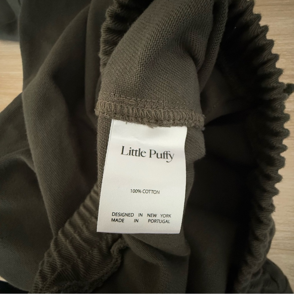 Little Puffy Small Easy Trousers Elastic Waist Drawstring Dark‎ Olive Utility - Picture 6 of 10